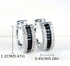 Iced Out 14K White Gold Plated Pave Black Cubic Zirconia Men Women Hoop Earrings
